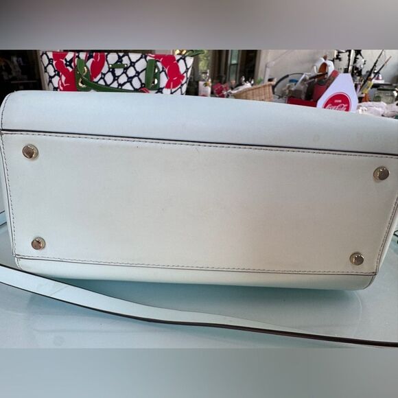 NWOT Kate Spade Tote Bag – Leather Structured Shopper –Light Blue Work Bag Purse - Picture 9 of 16